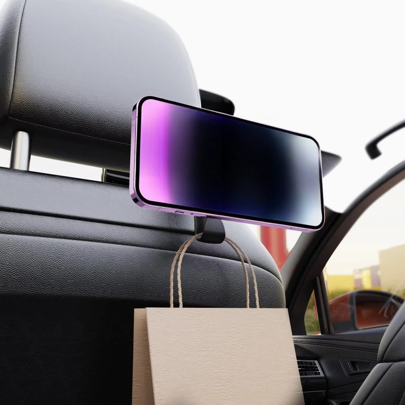 Multifunctional flexible universal mobile phone holder rear headrest automotive interior accessories with rear seat pillow hook